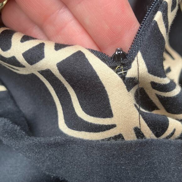 David Miester Dress Sz 8 Black Sheath Sleeveless Geometric Print Career Unworn - Picture 15 of 16